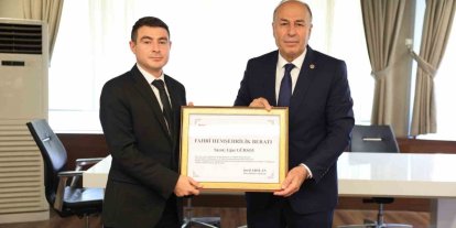 İlçe Jandarma Komutanına fahri hemşehrilik beratı