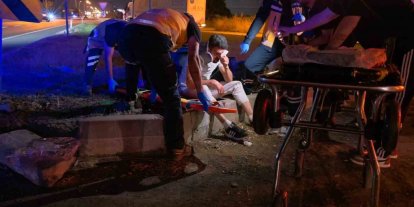 Direksiyon hakimiyetini kaybeden motosiklet sürücüsü ağır yaralandı