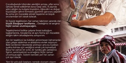 Ahmet Ertuğrul’dan Elazığspor’a veda
