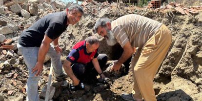 Yıkım halindeki binada mahsur kalan 8 yavru köpeği itfaiye kurtardı