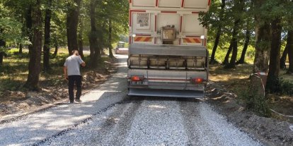 Muncurlu köy yolu soğuk asfaltla yenilendi