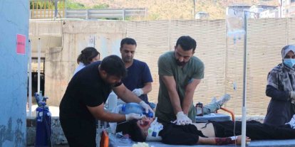 Baykan Devlet Hastanesinde HAP saha tatbikatı gerçekleştirildi