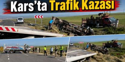Kars’ta Trafik Kazası: Araç Şarampole Devrildi