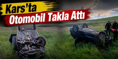 Selim Yaylacık Köyü’nde Otomobil Takla Attı