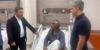 Vali Aydoğdu’dan Kargın Belediye Başkanı Güneş’e geçmiş olsun ziyareti