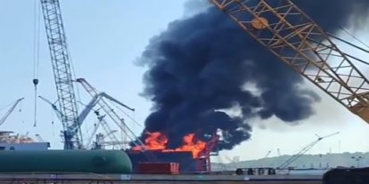 İzmir’de yakıt tankerinde korkutan yangın