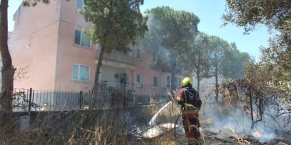 Burhaniye’de zeytinliğe sıçrayan ot yangını polis merkezinde korkuya neden oldu