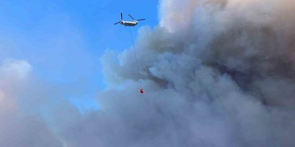 Çine orman yangınına 4 helikopter 2 uçak havadan müdahale ediyor