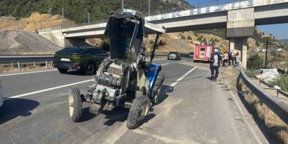 LPG tırı ile traktör çarpıştı: 1’i ağır 2 yaralı