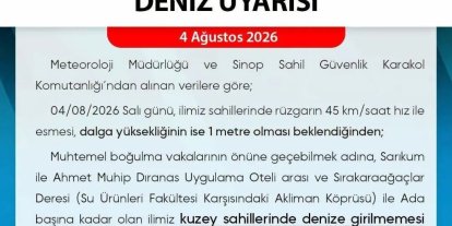 Sinop’ta deniz uyarısı