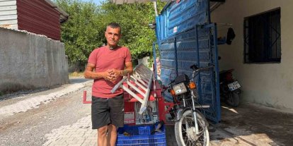 Boynunda merdivenle motosiklet kullanan tesisat ustası konuştu