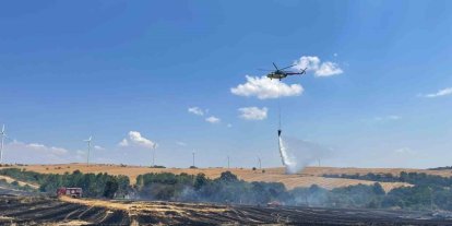 Orman ve anız yangını havadan ve karadan müdahaleyle söndürüldü