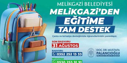 Melikgazi Belediyesi’nden öğrencilere kırtasiye desteği