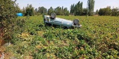 Virajı alamayan otomobil devrildi: 1 yaralı