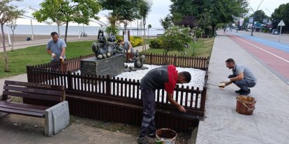 Ordu’da kent mobilyaları bakıma alınıyor
