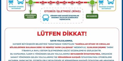 Ramazan ve Kemerçay Deresi ıslah projesi için raylı sistemde geçici aktarmalı ulaşım