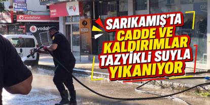 Sarıkamış’ta cadde ve kaldırımlar tazyikli suyla yıkanıyor