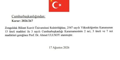 BEUN Rektörlüğüne Prof. Dr. Ahmet Ulusoy atandı