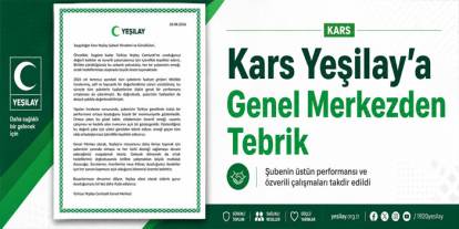 Kars Yeşilay Şubesi Türkiye Genelinde Üstün Performans Gösterdi