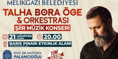 Melikgazi’de şiir ve türkü dolu geceye davet