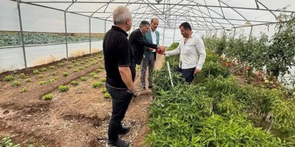 Milletvekili Ateş, doludan zarar gören Eko-Köy’de çiftçileri ziyaret etti