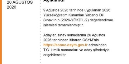 2026-YÖKDİL/2 sonuçları açıklandı