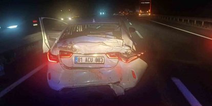 Alkollü tır sürücüsü otomobile arkadan çarptı, 3 yaralı