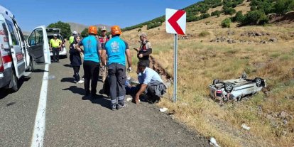 Bingölde araç takla attı: 6 yaralı