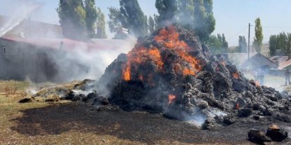 Kars’ta bin ot balyası kül oldu