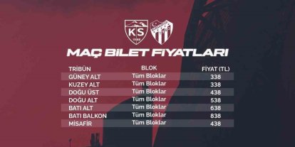 Kayserispor - Bursaspor maç biletleri satışta