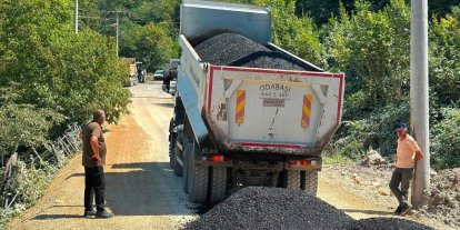 Kaynaşlı’da heyelan bölgesindeki yol yenilendi