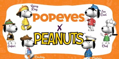 Popeyes, Snoopy’yi altı farklı karakteriyle çocuk menüsüne taşıdı