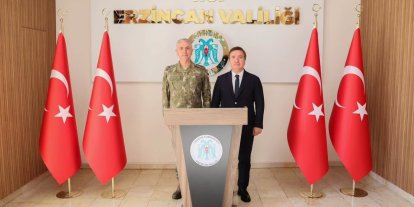 3. Ordu Komutanlığına atanan Tümgeneral Aktaş’tan Erzincan Valisi Aydoğdu’ya ziyaret