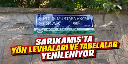 Sarıkamış’ta Yön Levhaları ve Tabelalar Yenileniyor