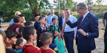 Spor tesisi açılışı çocuklara çifte bayram oldu