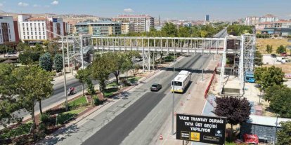 Başkan Altay yapımı son aşamaya gelen Yazır yaya üst geçidi inşaatını inceledi