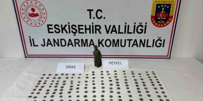 Jandarma tarihi eser değerinde 1 elmas, 1 heykel ve 194 bronz sikke ele geçirdi, şüpheli tutuklandı