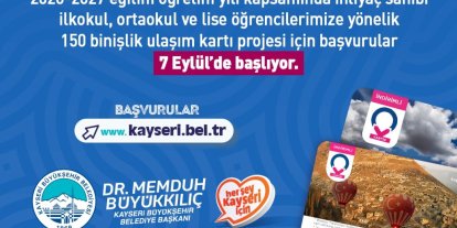 Öğrencilere ulaşım kartı başvuruları 7 Eylül’de başlıyor
