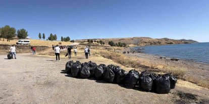 Van Gölü kıyısında temizlik seferberliği: 100 kişi katıldı, 4 ton çöp toplandı