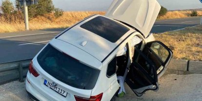 Keşan’da su kanalına düşen otomobilde 4 kişi yaralandı