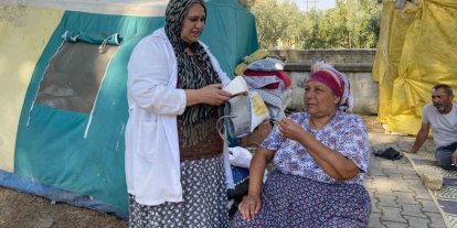 Mevsimlik işçilerin çadırında kanser taraması