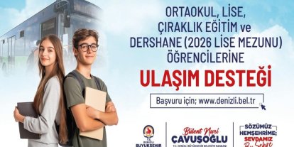 Denizli’de öğrencilere aylık 44 binişlik ulaşım desteği