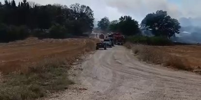 Arazide çıkan yangın, ekiplerin hızlı müdahalesiyle söndürüldü