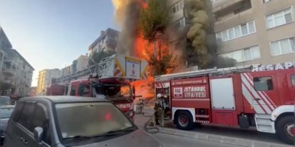 Kartal’da alev alev yanan market kullanılamaz hale geldi