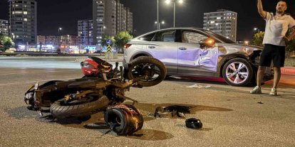 Kayseri’de otomobille çarpışan motosikletin sürücüsü yaralandı