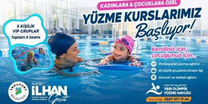 Yeşilyurt Belediyesi Yarı Olimpik Yüzme Havuzunda yüzme kursları başlıyor