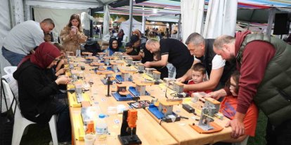Festivalde çocuklar hem eğlendi hem spor yaptı