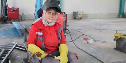 Kadın kaynak ustası ezber bozuyor