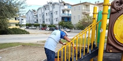 Didim Belediyesi’nden parklarda genel bakım çalışması