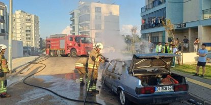 İskenderun’da Tofaş alevlere teslim oldu